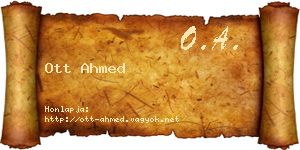 Ott Ahmed névjegykártya